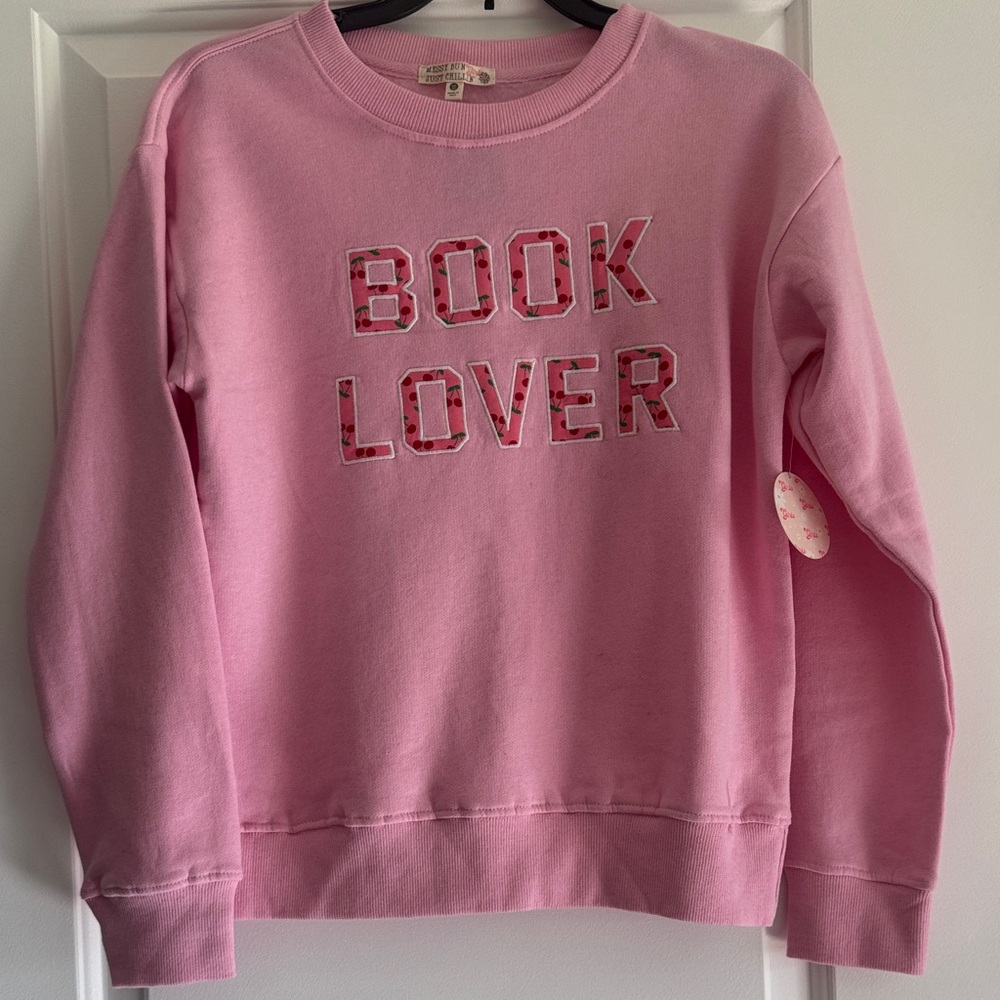 Girl’s Pink 'Book Lover' Sweatshirt